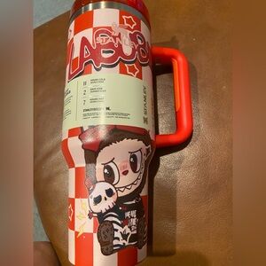 Custom made Stanley Red and White Graphic Labubu Tumbler